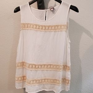 Merona sheer white tank with lace